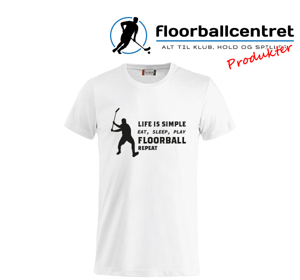Blikkenslager maske sagtmodighed Floorballcentret T-shirt - Life Is Simple - hvid