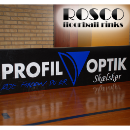 Rosco Floorball Bander - MotionsFloorball bane 10x20 meter, hvid - Inkl. Bandereklamer