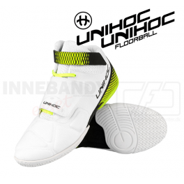 Unihoc U4 Goalie Shoe white / neon yellow