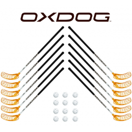 Oxdog RC1 White Floorball Stavsæt - 12 stave inkl. 12 bolde