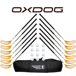 Oxdog RC1 White Floorball Stavsæt - 12 stave inkl. 12 bolde og en toolbag