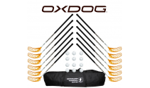 Oxdog RC1 White Floorball Stavsæt - 12 stave inkl. 12 bolde og en toolbag