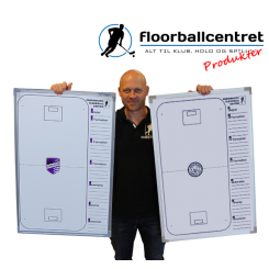 Whiteboard 55 x 88 - Floorball - incl. pen, magneter og klublogo