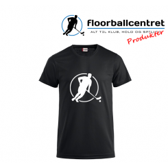 Floorballcentret T-shirt - Logo - sort m. hvid