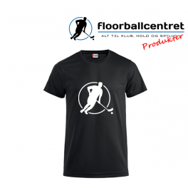 Floorballcentret T-shirt - Logo - sort m. hvid