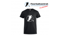 Floorballcentret T-shirt - Logo - sort m. hvid