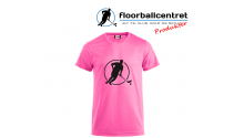 Floorballcentret T-shirt - Logo - pink m. sort