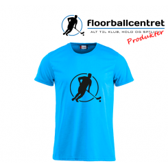 Floorballcentret T-shirt - Logo - blå m. sort