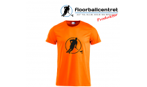 Floorballcentret T-shirt - Logo - orange m. sort