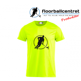 Floorballcentret T-shirt - Logo - neon gul m. sort Floorballcentret T-shirt - Logo - neon gul m. sort