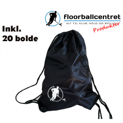Floorballcentret Boldpose - Sort - Inkl. 20 bolde