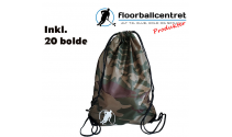 Floorballcentret Boldpose - Army - Inkl. 20 bolde