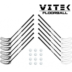 Vitek Exercise v.2 shiny Floorball Stavsæt - 12 stave inkl. 12 bolde