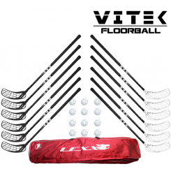 Vitek Exercise v.2 shiny Floorball Stavsæt - 12 stave inkl. 12 bolde og en toolbag