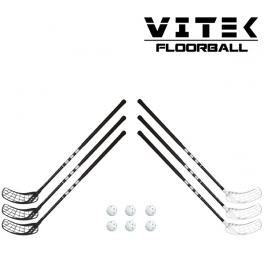 Vitek Exercise v.2 mat Floorball Stavsæt - 6 stave inkl. 6 bolde