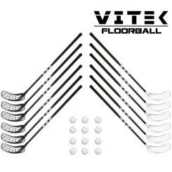 Vitek Exercise v.2 mat Floorball Stavsæt - 12 stave inkl. 12 bolde