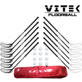 Vitek Exercise v.2 mat Floorball Stavsæt - 12 stave inkl. 12 bolde og toolbag