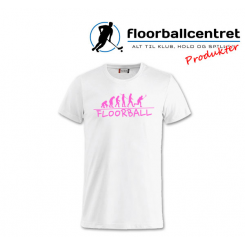 Floorballcentret T-shirt - Floorball Evolution - Hvid / Pink