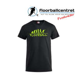 Floorballcentret T-shirt - Floorball Evolution - Sort / Neongul