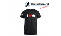 Floorballcentret T-shirt - I LOVE FLOORBALL - Sort