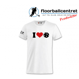 Floorballcentret T-shirt - I LOVE FLOORBALL - Hvid