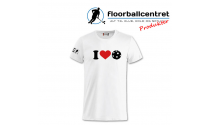 Floorballcentret T-shirt - I LOVE FLOORBALL - Hvid