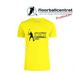 Floorballcentret T-shirt - Life Is Simple - gul