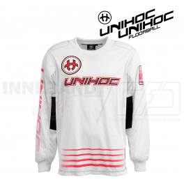 Unihoc Inferno Målmandstrøje - white/neon red