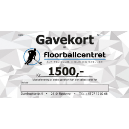 Gavekort 1.500,- Gavekort 1.500,-