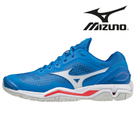 Mizuno Wave Stealth V Herre frenchblue/white/ignitionred