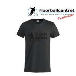 Floorballcentret T-shirt - Life Is Simple - sort