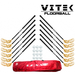 Vitek Exercise Street Floorball Stavsæt - 12 stave inkl. 12 bolde og en toolbag