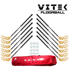 Vitek Exercise Street Floorball Stavsæt - 12 stave inkl. 12 bolde og en toolbag