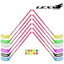 Børnehave Startpakke - Lexx Stavsæt Blackwolf 32 Pink, 85 cm. - 12 stave og 10 bolde