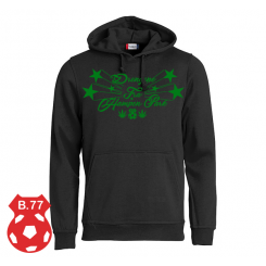 Support Hoody Unisex, black - "Drengene fra Hampen Park" grøn - B77