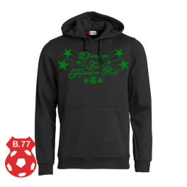 Support Hoody Unisex, black - "Drengene fra Hampen Park" grøn - B77