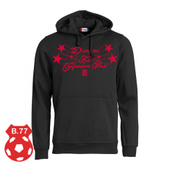 Support Hoody Unisex, black - "Drengene fra Hampen Park" rød - B77