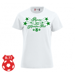 Support T-shirt Women, hvid - "Pigerne fra Hampen Park" grøn - B77