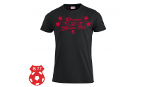 Support T-shirt Men, Sort - "Drengene fra Hampen Park" rød - B77