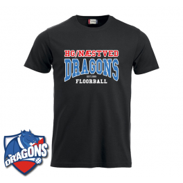 Support T-shirt - Sort - HG/Næstved Dragons