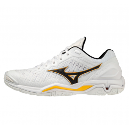 Mizuno Wave Stealth V Herre white/black/lemon chrome