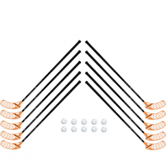 Unihoc Challenger 29 Neon Orange - 10 stave inkl. 10 bolde - Floorball Stavsæt