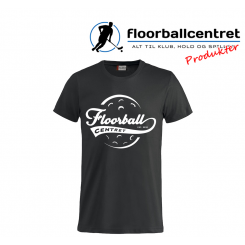 Floorballcentret T-shirt - Baseball Logo - sort m. hvid