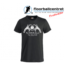 Floorballcentret T-shirt - Floorball Til Jeg D&oslash;r - sort m. hvid